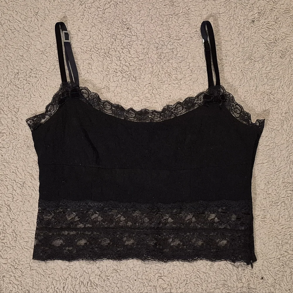 Moschino Black Lace Trim Women's Top Size 10 EUC - Picture 2 of 12